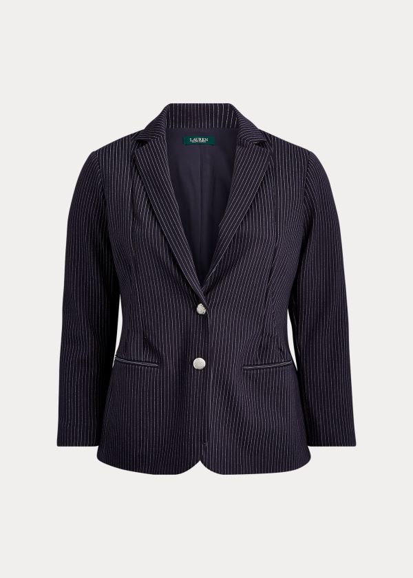 Chaquetas Ralph Lauren Mujer Azul Marino Multicolor - Pinstripe Ponte - AQLKX8620